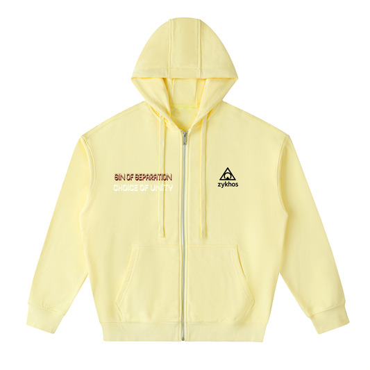 Drop-Shoulder Zip Up Hoodie