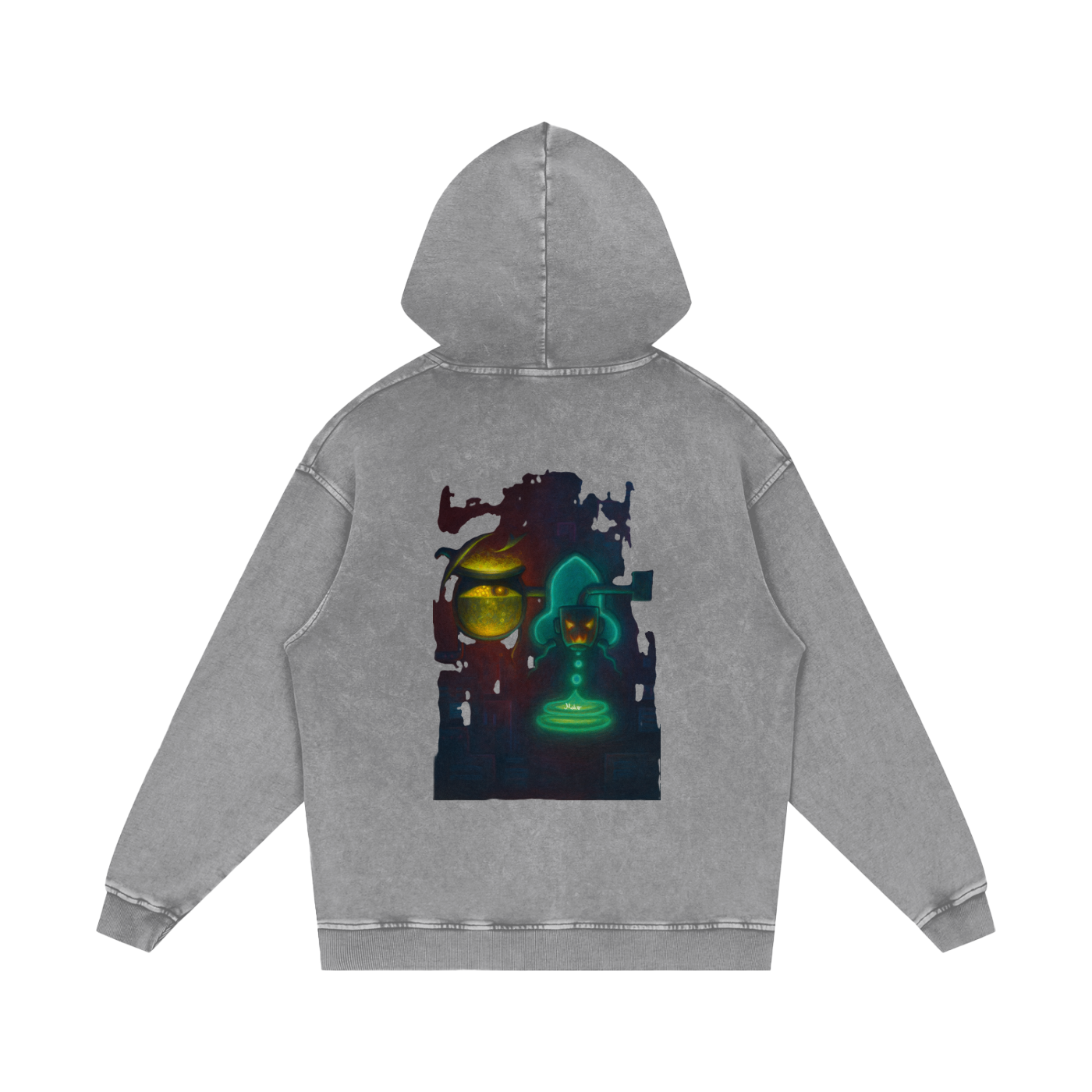 Snow Washed Loose Cotton Hoodie