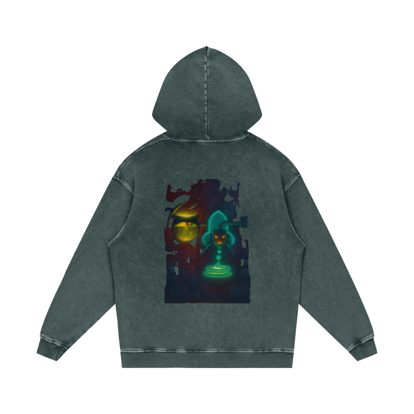 Snow Washed Loose Cotton Hoodie