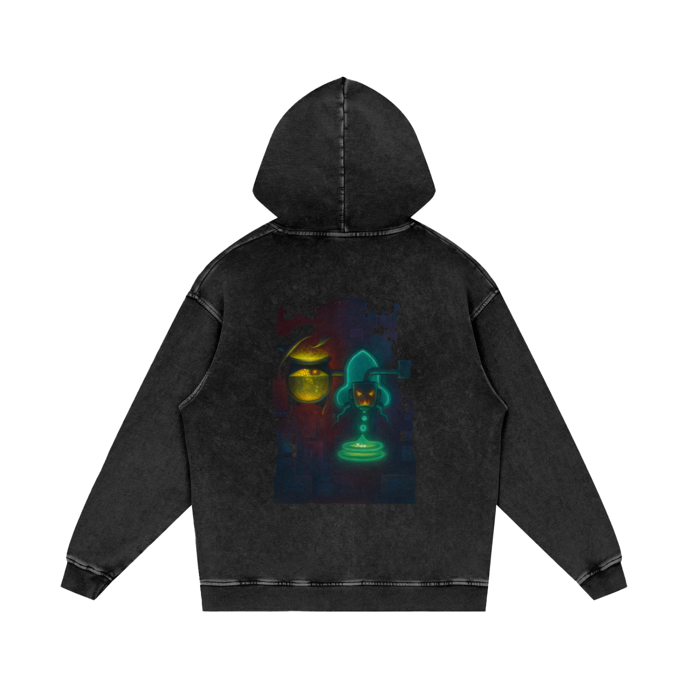 Snow Washed Loose Cotton Hoodie
