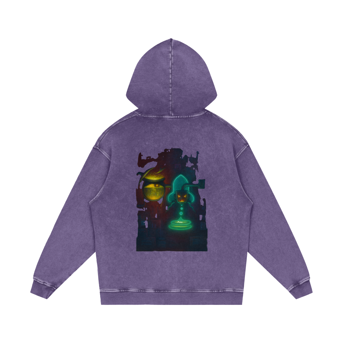 Snow Washed Loose Cotton Hoodie
