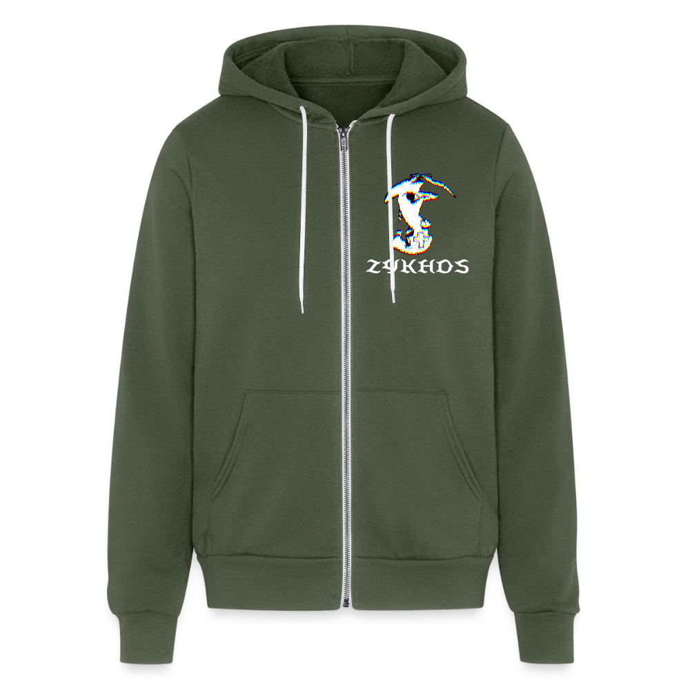 Bella + Canvas Unisex Full Zip Hoodie - military green