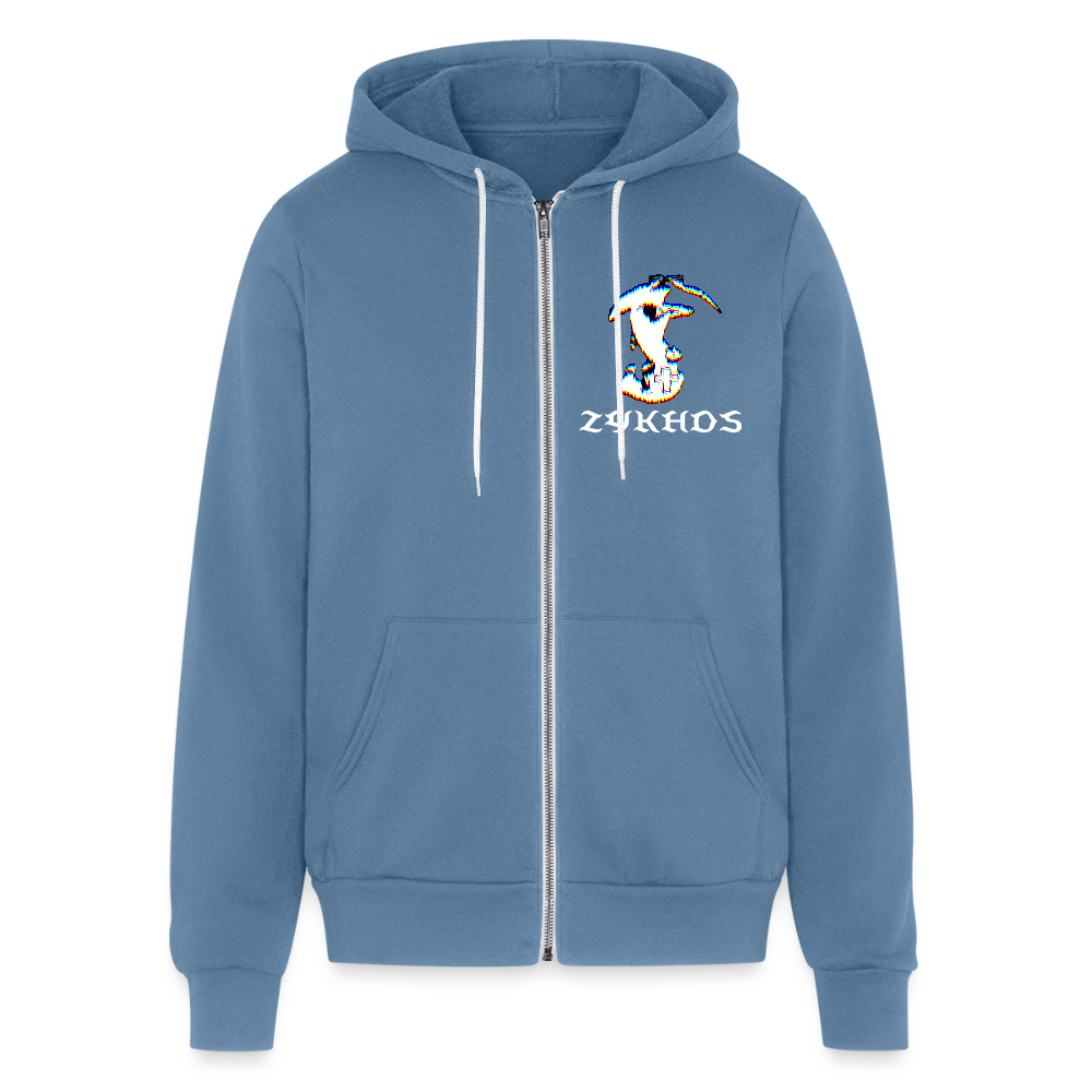 Bella + Canvas Unisex Full Zip Hoodie - steel blue