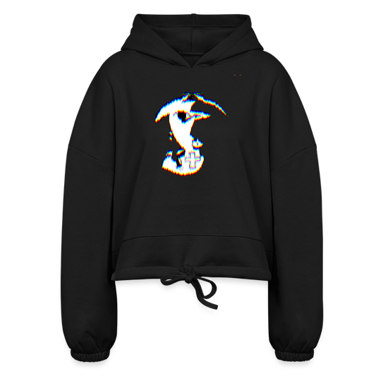 Women’s Cropped Hoodie - black