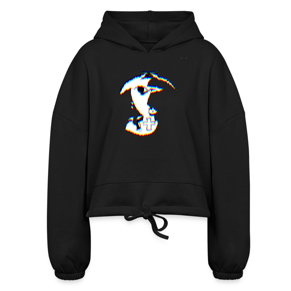 Women’s Cropped Hoodie - black